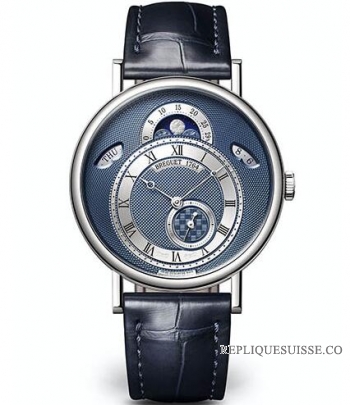 Réplique Montre Breguet Classique Or Blanc Cadran Bleu 7337BB/Y5/9VU