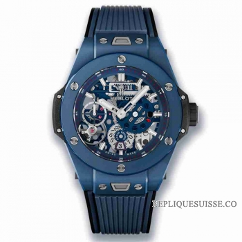 Copie Montre Hublot Big Bang MECA-10 Ceramique Bleu 45mm 414.EX.5123.RX