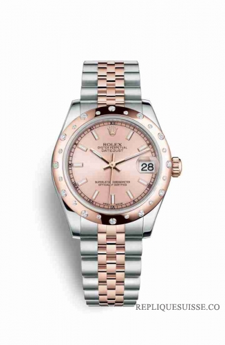 Copie Montre Rolex Datejust 31 Everose Rolesou Oystersteel 18 ct Everose or 178341 Rose cadran m178341-0023