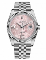 Réplique Rolex Datejust en acier de 36mm floral rose Dial Jubile Bracelet 116234 PFAJ