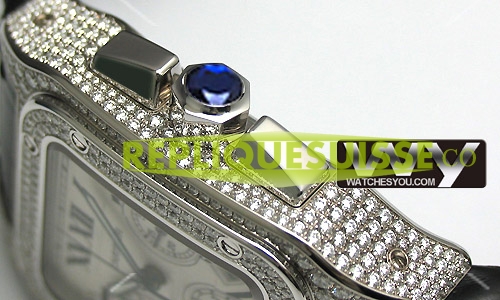 Cartier Santos 100 XL Chronographe Diamant WM500651 Montre Réplique - Cliquez sur l'image pour la fermer