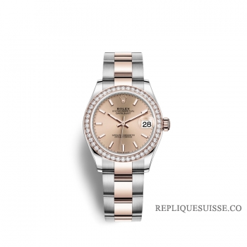 Rolex Datejust 31 Oystersteel or Everose 18 ct M278381RBR-0009 Rose Cadran couleur