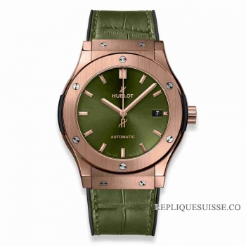 Copie Montre Hublot Classic Fusion Vert Roi Or 45mm 511.OX.8980.LR