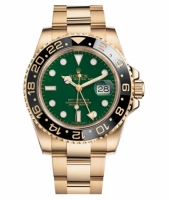 Réplique Rolex GMT Master II Or Jaune Vert Dial 116718 G