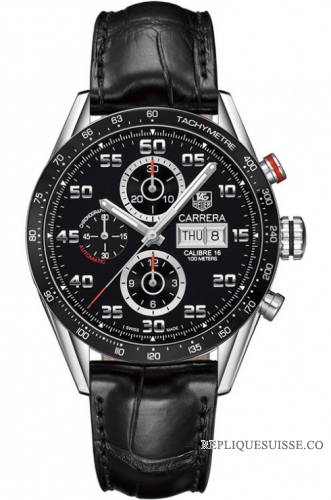 Copie Montre Tag Heuer Carrera Black Cadran Chronographe Automatique Mens CV2A1R.FC6235