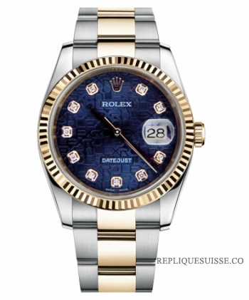 Réplique Rolex Datejust 36mm acier et or bleu Jubilee Dial 116233 BLJDO