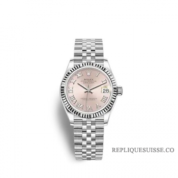 Rolex Datejust 31 Rolesor blanc cadran rose bracelet Jubilee