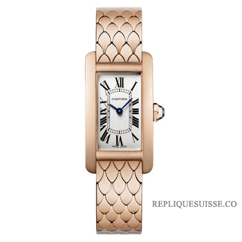 Cartier Tank Americaine Cadran Argente montre Réplique Femme W2620031