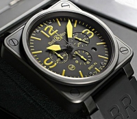 Bell & Ross BR01-94 Carbon Yellow Ltd Chronographe Montre Réplique