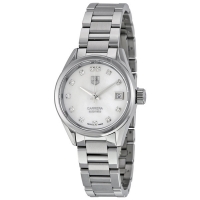 TAG Heuer Réplique Carrera Automatique blanc Dial Acier inoxydable Dame Montre WAR2414.BA0776