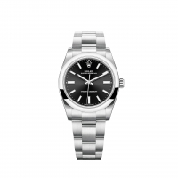 Rolex Oyster Perpetual 34 Cadran Noir Brillant Oyster Bracele