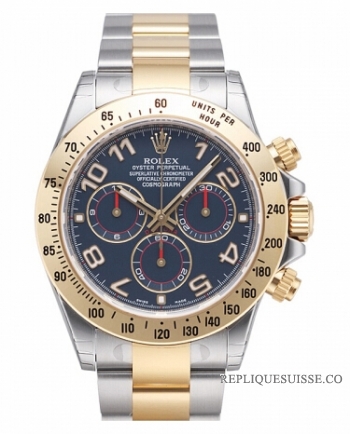 Réplique Rolex Daytona en acier et cadran bleu d\'or 116523 BLA