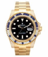 Réplique Rolex GMT Master II en or jaune Cadran Noir 116758 SA