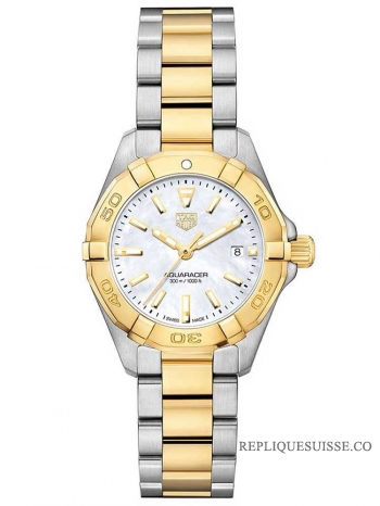 Copie Montre Tag Heuer Aquaracer blanc mere de nacre cadran dames WBD1420.BB0321