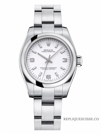 Rolex Oyster Perpetual No Date Acier inoxydable blanc cadran Dames 176200 WAIO