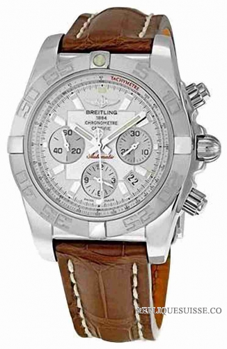 Breitling Chronomat B01 Silver Dial Chronographe Hommes Montre Réplique