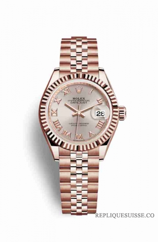 Copie Montre Rolex Datejust 28 18 carats Everose or 279175 Cadran Sundust m279175-0012