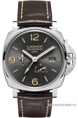 Copie Montre Panerai Luminor Due 3 Jours GMT Reserve de Marche Automatique Acciaio 45mm PAM00944