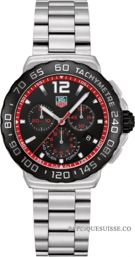 Tag Heuer Formula 1 Chronographe 42 mm noir avec rouge bride CAU1116.BA0858