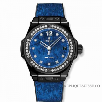 Copie Montre Hublot Big Bang One Cliquez Italia Independant Bleu Velours 39mm 465.CS.277L.NR.1204.ITI17