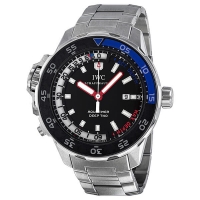 IWC Aquatimer Montre cadran noir en acier inoxydable pour homme IW354703