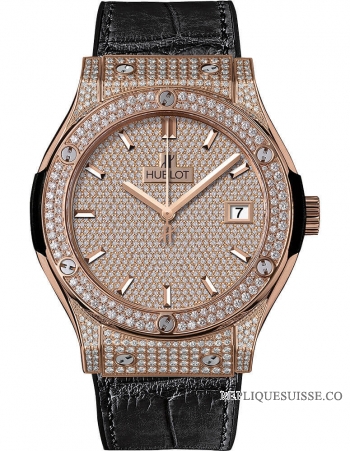 Hublot Classic Fusion King gold Full Pave hommes Montre 511.OX.9010.LR.1704