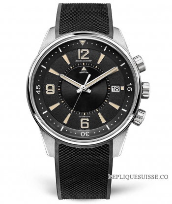 Copie Montre Jaeger-LeCoultre Polaris Memovox Acier Inoxydable/Noir/Caoutchouc 9038670