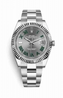 Copie Montre Rolex Datejust 41 White Rolesor Oystersteel or blanc 18 carats 126334 Slate Cadran m126334-0021