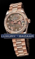 Rolex Datejust 31mm (PG/noir MOP-Diamants/PG) 178275 Montre Réplique