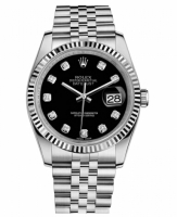 Réplique Rolex Datejust 36mm acier cadran noir Jubile Bracelet 116234 BKDJ