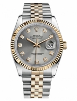 Réplique Rolex Datejust 36mm acier et Jaune or Gris Dial 116233 GDJ