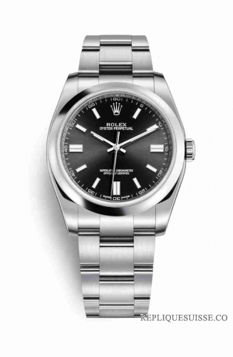 Copie Montre Rolex Oyster Perpetual 36 Oystersteel cadran noir m116000-0013