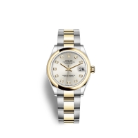 Rolex Datejust 31 Oystersteel or jaune 18 ct M278243-0019 Argent serti de diamants Cadran