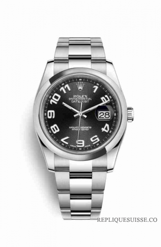 Copie Montre Rolex Datejust 36 Oystersteel 116200 cadran noir m116200-0078