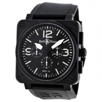 Bell & Ross BR01-94 acier noir Chronographe Hommes Montre Réplique