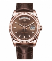 Rolex Day Date Rose Or Brown cadran 118135 CHL