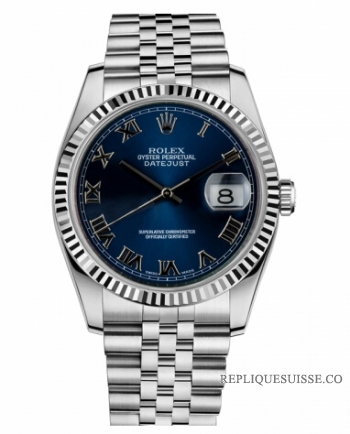 Réplique Rolex Datejust 36mm Blue Steel Dial Jubile Bracelet 116234 BLRJ