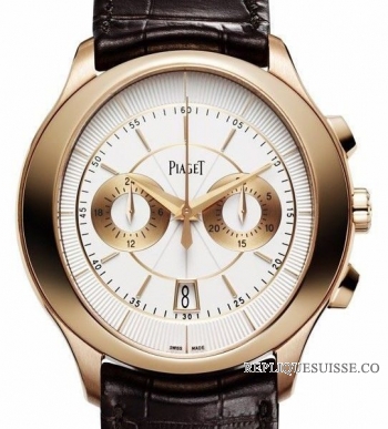 Piaget Gouverneur automatique cadran argente cuir marron hommes