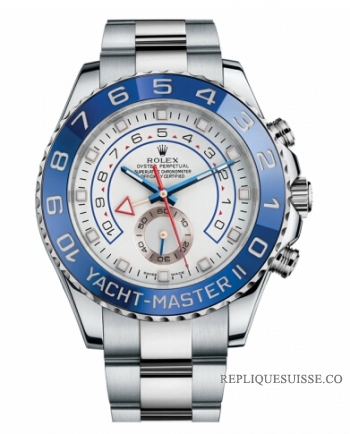 Rolex Yacht-Master II blanc cadran Bleu Bezel 116680