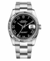 Réplique Rolex Datejust 36mm acier cadran noir bracelet Oyster 116234 BKRO