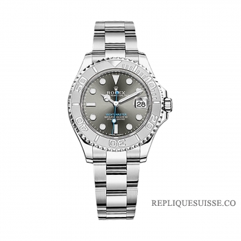 Réplique Rolex Yacht-Master Rhodium Dial 268622 acier et Platino Oyster Midsize Montre RSO