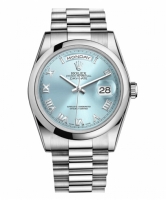 Rolex Day Date Platinum Glacier Bleu cadran 118206 GLARP