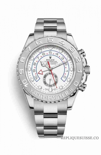 Copie Montre Rolex Yacht-Master II or blanc 18 ct platine cadran blanc m116689-0002