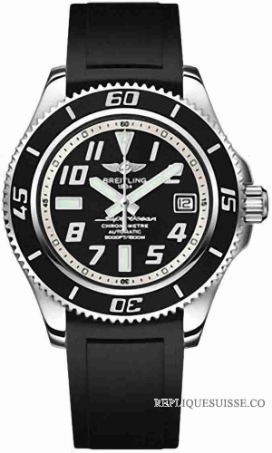 Breitling Superocean 42 Inoxydable acier Diver Pro II noir Montre Réplique