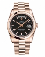 Rolex Day Date Rose Or Noir cadran 118205 BKSP