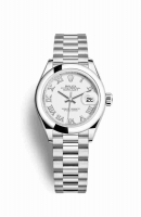 Copie Montre Rolex Datejust 28 Platinum Cadran Blanc m279166-0013