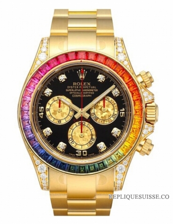 Réplique Cadran Rolex Daytona Black Rainbow 116598 RBOW