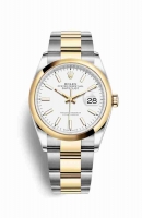 Copie Montre Rolex Datejust 36 Jaune Rolesor Oystersteel Or jaune 18 ct 126203 Cadran Blanc m126203-0020