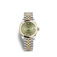 Rolex Datejust 31 Oystersteel or jaune 18 ct M278243-0016 Vert olive sertie de diamants Cadran