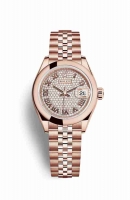 Copie Montre Rolex Datejust 28 or 18 carats Everose 279165 Cadran pave de diamants m279165-0024